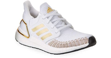 Adidas Rubber Ultra Boost Stretch Knit Trainer Sneakers In Whitegold