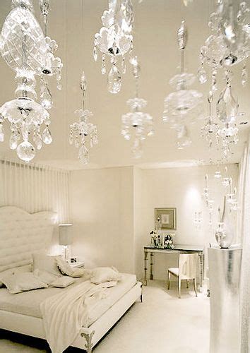 White Bedroom With Crystal Chandelier Bedroom Ideas
