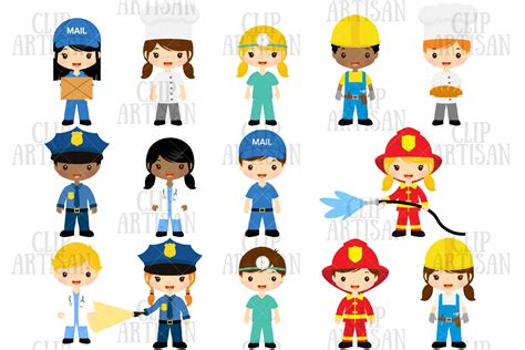 Community Helpers Clipart Job Clipart Professions By Clipartisan