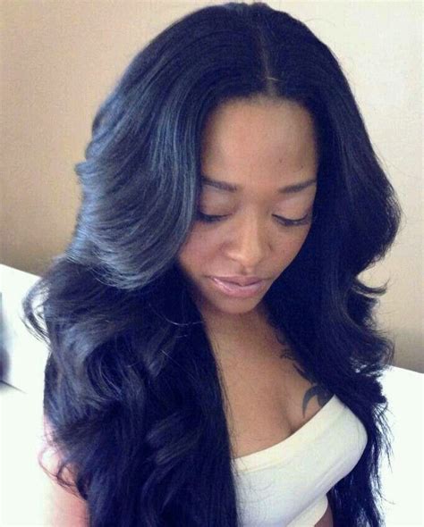 Layered Middle Part Sew In Weave Hairstyles Peruvian Hair Hair