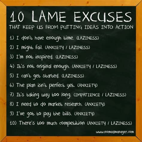 10 Lame Excuses Words Of Encouragement Power Of Positivity Self Quotes