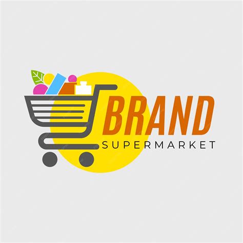 Free Vector Supermarket Logo Design With Green Cart Supermarket Logo