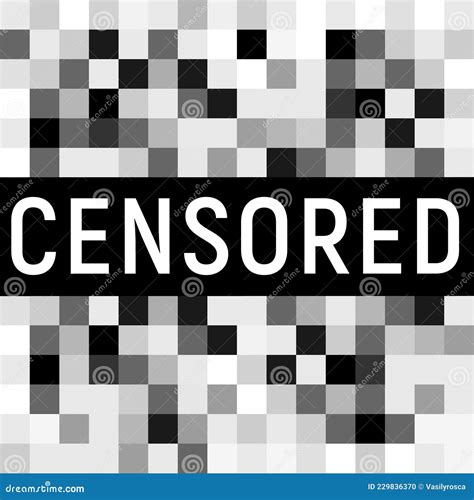 Red Censor Pixel Bar Isolated On White Background Censored Sign