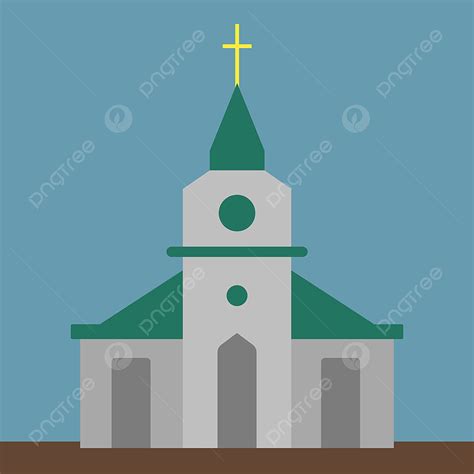 Gambar Vektor Ilustrasi Gereja Dengan Latar Belakang Putih Ilustrasi