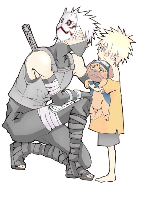 Kakashi And Lil Naruto Dattebayo Naruto Naruto Kakashi Anime Naruto