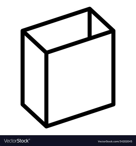 Square Box Icon Outline Style Royalty Free Vector Image