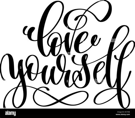 Love Yourself Hand Written Lettering Inscription Stock Vector Image