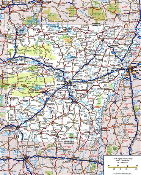 Large Detailed Roads And Highways Map Of Arkansas State With All Cities