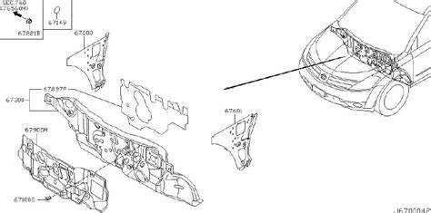 Nissan Murano Firewall Right 67612 Ca000 Burien Nissan Inc