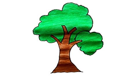 How To Draw A Tree Very Easy Youtube