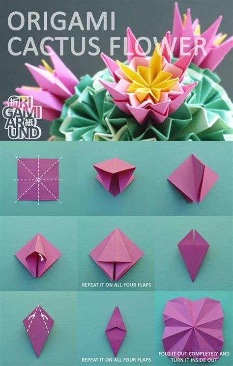 How To Make An Origami Venus Kusudama Cactus The Origami Around