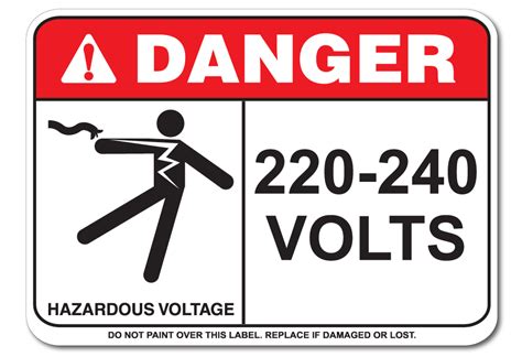 Danger Hazardous Voltage 220 240 Volts Decal Hazardous Voltage 220 240