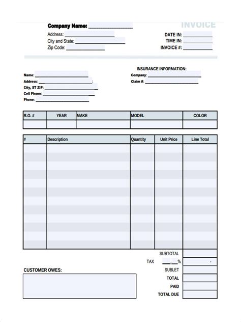 Free Blank Invoice Templates 30 Pdf Eforms 40 Invoice Templates Blank