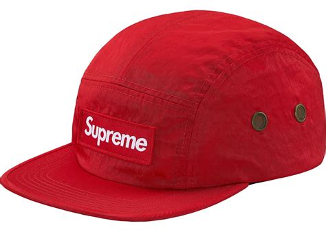 Supreme Camp Cap Washed Nylon Red Fallwinter 2017 Collection