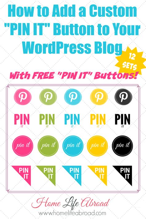 create a custom pinterest button for your wordpress site