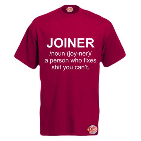 Burgundy X Large Joiner Definition Mens Unisex Funny T Shirt Retro Tee On Onbuy