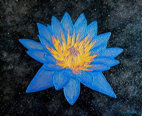 Lotus Galaxy Abstract Lotus Flower Pai Painting By Liza Wheeler