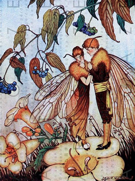Delightful Bee Fairies Antique Fairy Art Rare By Artgaze On Etsy