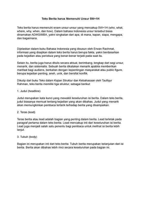 D230188101 Contoh dan cara membuat Teks kabar atau Berita - Teks Berita