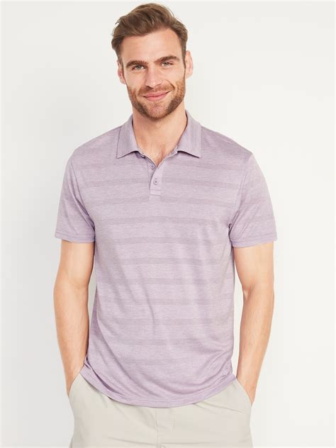 Go Dry Cool Odor Control Textured Stripe Core Polo Shirt For Men Old Navy