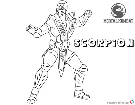 Mortal Kombat Scorpion Drawing Drawings Coloring Pages Bing Desenhos