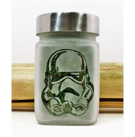 storm trooper etched glass stash jar star wars inspired rebelsmarket
