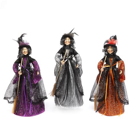 Gerson Assorted Color 24 Inch High Standing Fabric Witch Figurines With