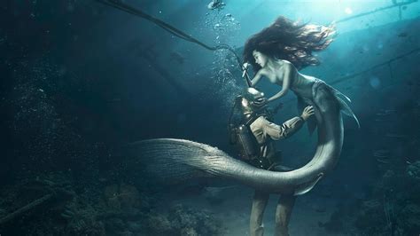 Diver And The Mermaid Wallpapers Hd Wallpapers Id 13884