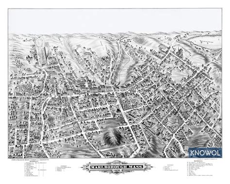 Beautifully Restored Map Of Marlborough Ma From 1878 Knowol