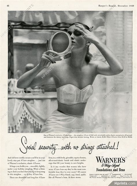 Warner S Lingerie 1949 Strapless Bra A Lure Advertisement