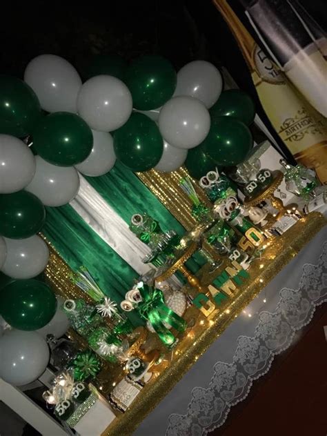 Green White And Gold 50th Birthday Gold Birthday Decorations Gold