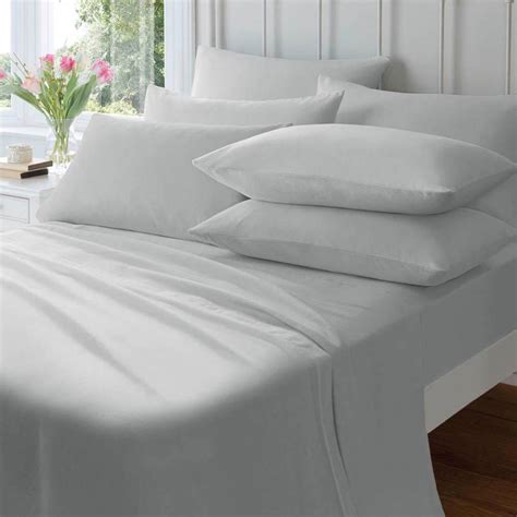 Brushed Cotton Super King Fitted Sheet Grey Brandalley