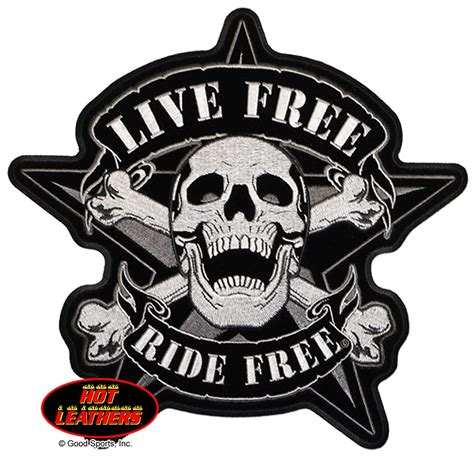 Hot Leathers Live Free Skull Biker Patch Hat Patches Velcro Patches Sew On Patches Iron On