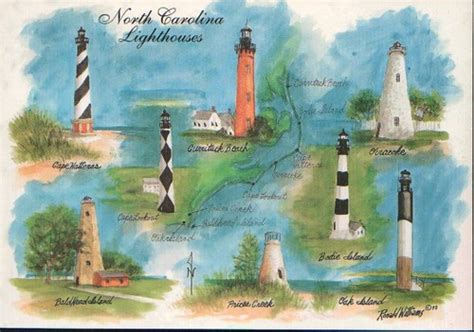 Nc Lighthouses Map Faintly Shows Map Of Coast And Where Th Flickr