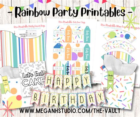 Free Rainbow Party Printables Meganhstudio
