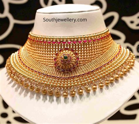 Traditional Gold Chokers Collection By Joyalukkas Indian Jewellery Designs