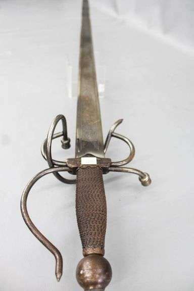 Toledo Steel Sword Made In Spain With Twisted Wire Grip And Wrist