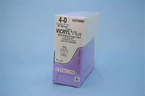 Ethicon Suture Vcp496h 4 0 Vicryl Plus Antibacterial Undyed 18 Ps