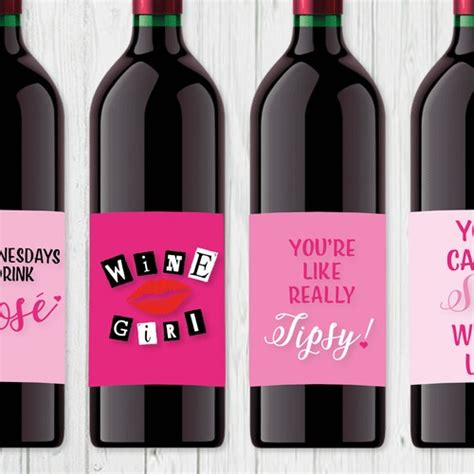 mean girls wine bottle labels mean girls party mean girls etsy canada