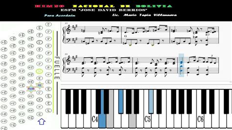 Himno Nacional De Bolivia Con Partitura Para Acordeon Youtube