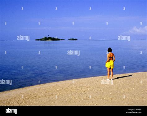 South Pacific Fiji Islands A Beachcomber Wanders A Remote Island Beach