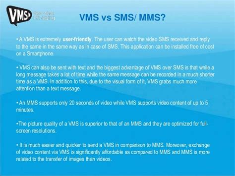 Vms Vs Mms And Sms