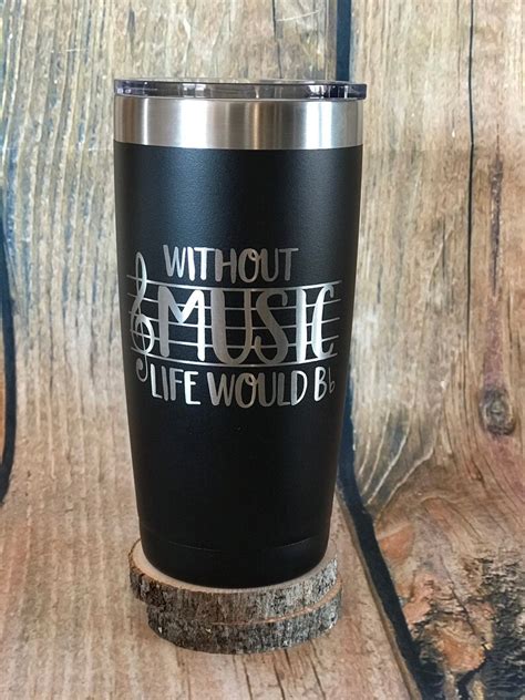 20 or 30 oz personalized monogrammed coffee tumbler music etsy