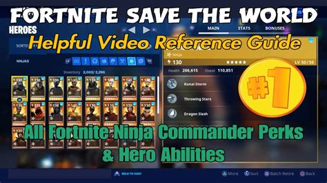170 Fortnite Save The World All Fortnite Ninja Commander Perks