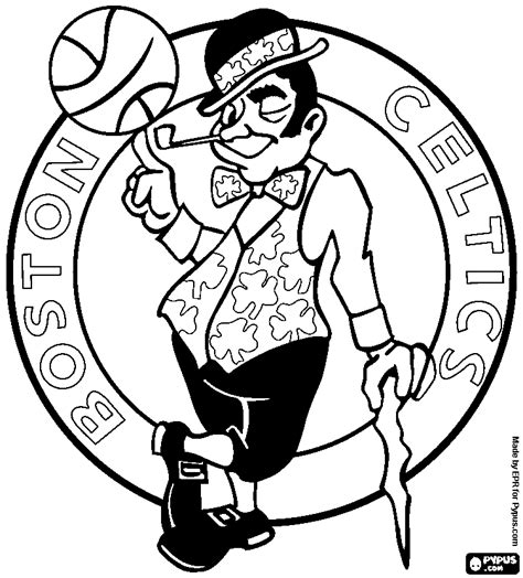 Boston Celtics Coloring Pages at GetColorings.com | Free printable