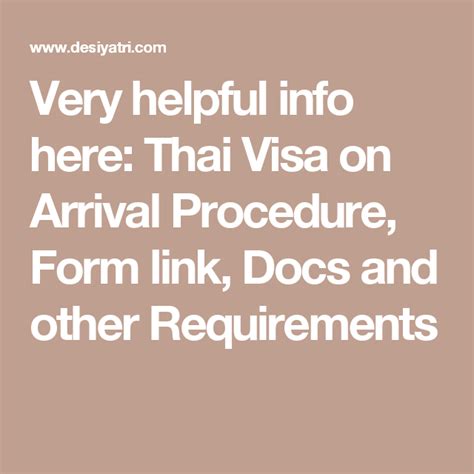 Thailand Visa On Arrival Requirements Process Fee And Application Form