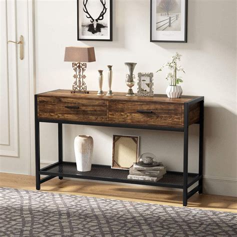 Average rating:(3.8)out of 5 stars8ratings, based on8reviews. Rustic Sofa Console Table with 2 Drawers, 47 inch ...