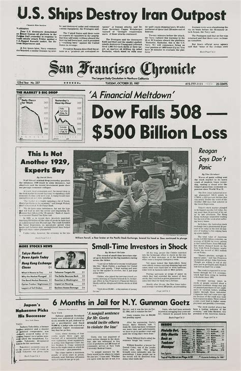 Chronicle Covers: Black Monday and the financial fear that followed