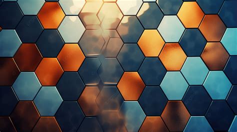 Hexagonal Geometric Abstraction A Textured Background Blue Pattern