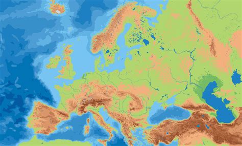 Mapa Europa Mudo Fisico